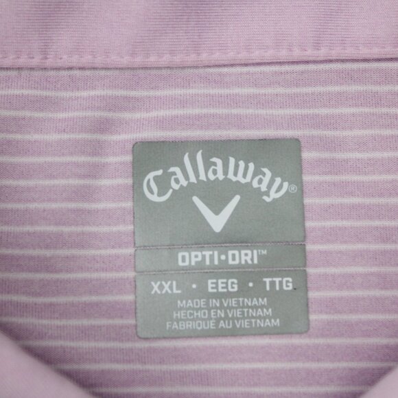 Callaway Opti-Dri Polo Shirt Mens 2XL XXL Pink Polyester Short Sleeve Pullover - Picture 8 of 13